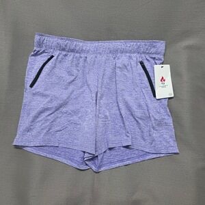 Liberty Pro Purple Space Dye Athletic Shorts Womens Medium Zipper Pockets NWT